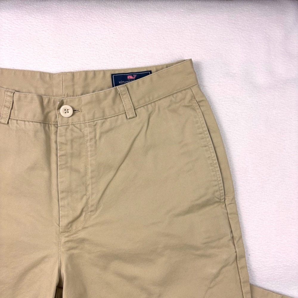 Vineyard Vines Men's Khaki Flat Front Cotton Chino Pants (32/32) - Picture 4 of 14